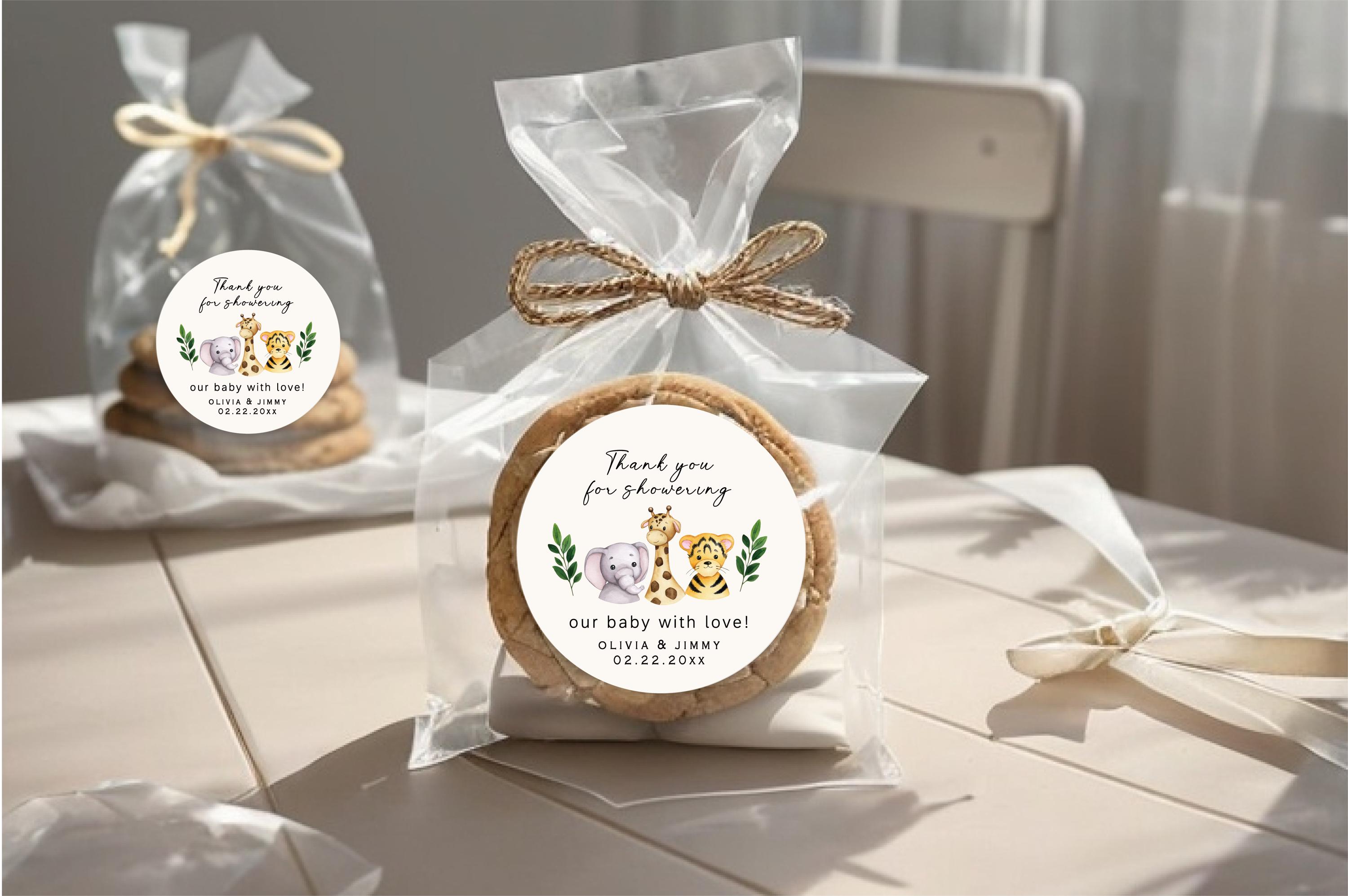 80x Dankeschön-Aufkleber Für Babyparty – Süße Waldtiermotive