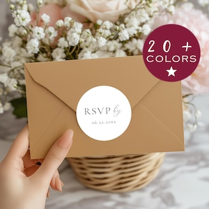 Pegatinas RSVP personalizadas / Etiquetas para invitaciones de boda / Pegatinas de boda modernas y elegantes / Sellos para sobres / Pegatinas minimalistas para recuerdos de boda (B536)