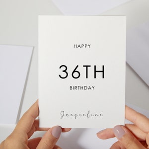 Carte d'anniversaire personnalisée | carte d'anniversaire moderne minimaliste | carte postale pour amis, collègues | Cadeau d'anniversaire personnalisé (C68)