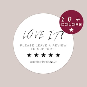 Thank You Sticker Custom | Leave A Review Business Stickers | Kraft Thank You Stickers | Small Business Branding Packaging Labels (B327)
