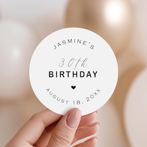 Custom Birthday Labels | Personalized Birthday Stickers | Birthday Party Stickers | Party Bag Labels | Custom Milestone Sticker (B224)