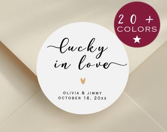 Lottery Wedding Labels | Lucky In Love Stickers | Personalised Wedding Favors | Anniversary, Engagements And Events tags (B67)