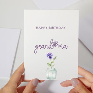 Carte de grand-mère de joyeux anniversaire | carte d'anniversaire de grand-mère | Adorable carte d'anniversaire pour grand-mère | Carte d'anniversaire de petite-fille (C202)