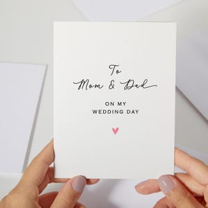 carte de mariage à mes parents | À ma carte de vœux | à mon père carte de vœux | Le jour de mon mariage | Remerciements pour le mariage de papa et maman | Matin du mariage (C123)