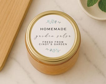 Canning Labels | Mason Jar Labels | Jam Jar Labels | Salsa Labels | Homemade Canning Sticker | Custom Mason Jar Sticker (B122)