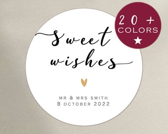 Etiquetas de agradecimento para casamento | Adesivos de agradecimento para o Sr. e a Sra. | Lembrancinhas de casamento personalizadas | Etiquetas para aniversário, noivado e eventos (B221)