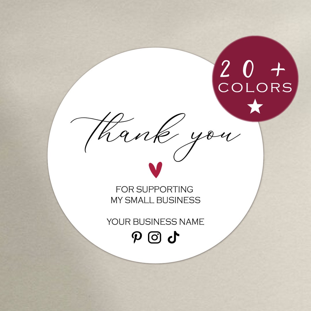 Small Business Stickers - Social Media | Thank You Stickers Custom ...