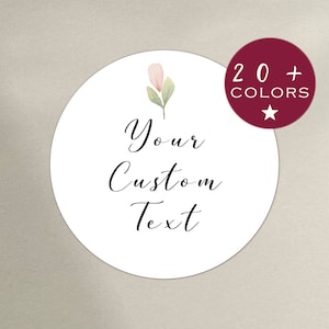 Thank You Stickers | Birthday Stickers | Baby Shower Labels | Custom Text Stickers | Personalised Logo Stickers | Floral Label Sticker (B19)