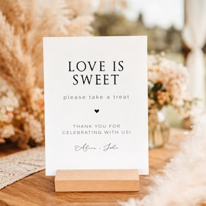 "Love Is Sweet, Have A Treat ""Glücksbringer""-Zeichen | Danke für kommendes Zeichen | Bitte nehmen Sie ein Tischschild | Dekor für Hochzeit oder Events (SN06)