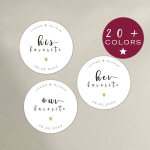 His Favourite Sticker | Her Favorite Label | Party Favor Stickers | Party Bag Label | Our Favorite | Snack Labels Favorite Labels (B72)