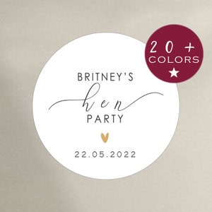 Hen Do Stickers | Personalised Hen Party Sticker | Event Party Label | Bachelorette Party Labels | Hen Party Favour | Gift Bag Labels (B147)