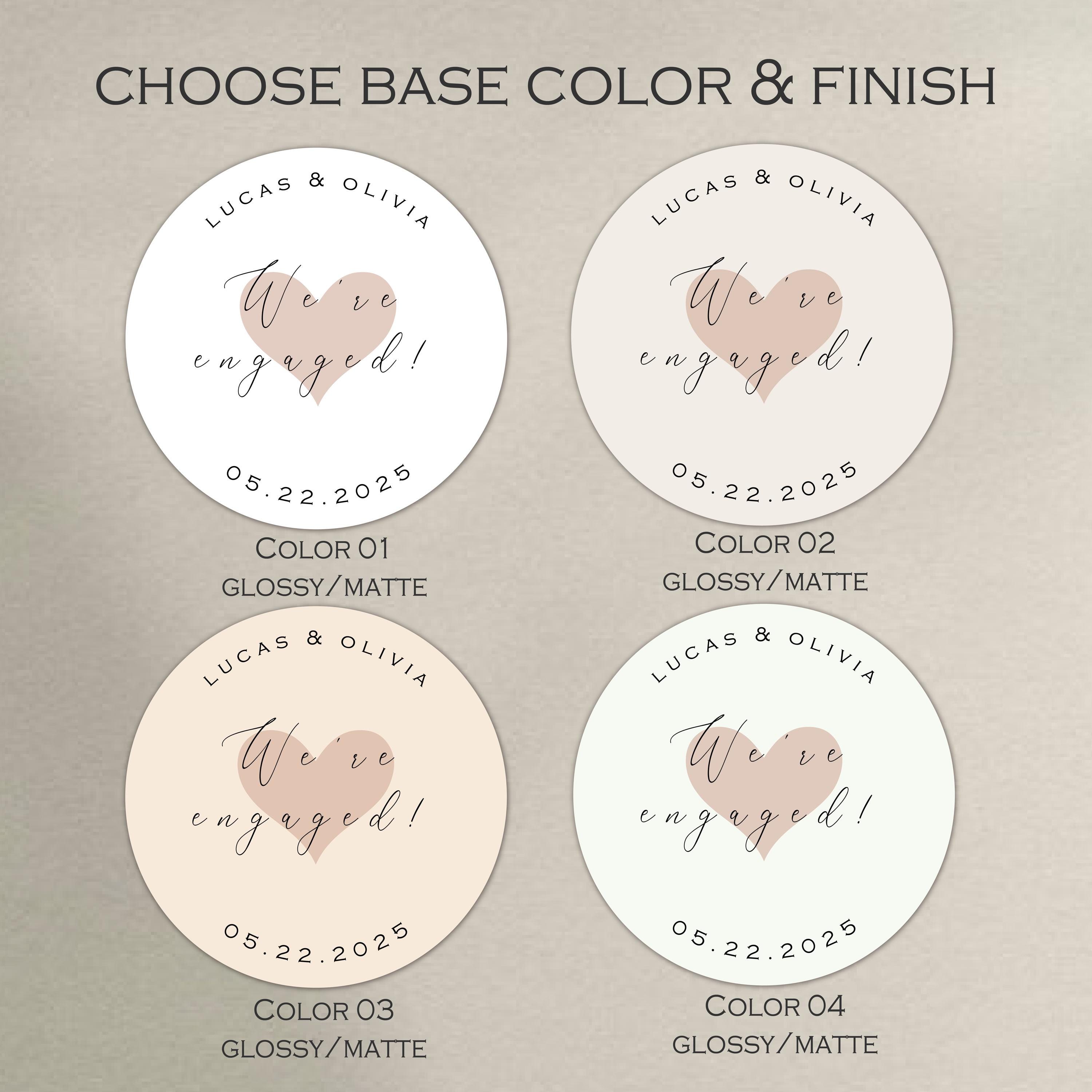 Engegment Sticker Personalized Engagement Stickers | We're Engaged Party Favors Label ...
