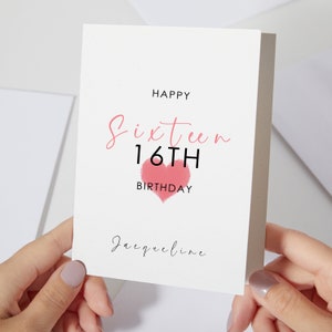 Gepersonaliseerde verjaardagskaart | Verjaardagskaart voor meisje | Beste verjaardag | Aangepaste verjaardagscadeau | Kleindochter | Tiener | Cadeaus voor haar (C69)