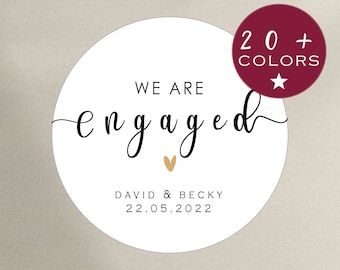 Engagement Party Favor Stickers | Engagement Announcement Party Ideas | Engagement Party Decor | Engagment Party Stickers Labels (B201)