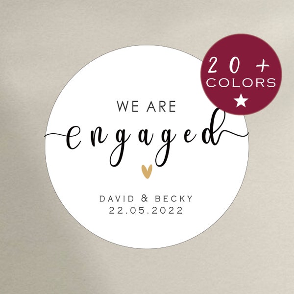 Engagement Party Favor Stickers | Engagement Announcement Party Ideas | Engagement Party Decor | Engagment Party Stickers Labels (B201)