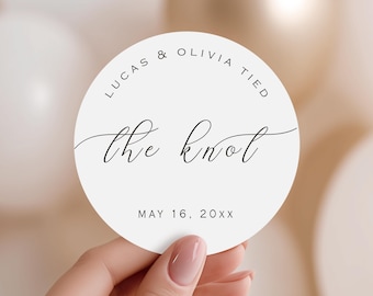 Pegatinas personalizadas para bodas / Etiquetas para pretzels de boda / Etiqueta para fiesta de compromiso (B425)