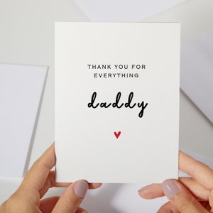 Gracias por todo papá / Tarjeta de cumpleaños minimalista de papá / Tarjeta para papá Tarjeta de papá / Gracias papá, a mi papá / Tarjeta del Día del Padre (C136)