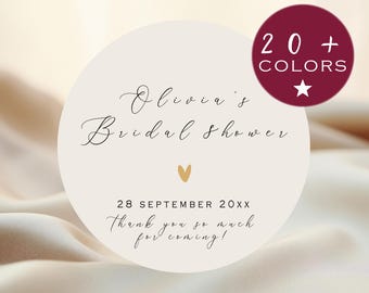 Bridal Shower Stickers Personalized | Bridal Shower Favors Miss To Mrs | Bridal Shower Favor Tag | Minimalist Circle Label Stickers (AS501)