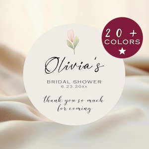 Bridal Shower Stickers | Shower Favor Stickers | Wedding Shower Favor Stickers | Floral Shower Stickers | Flower Wedding Favor (AS501-p)