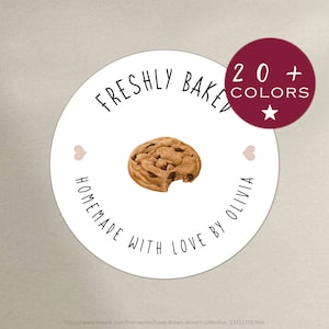 Small business bakery stickers | Personalised Bakery stickers | Baked with Love Label | Bakery round stickers | custom bakery labels (B127)