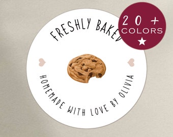 Small business bakery stickers | Personalised Bakery stickers | Baked with Love Label | Bakery round stickers | custom bakery labels (B127)