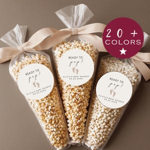 Adesivos personalizados para chá de bebê | Etiqueta para lembrancinhas de chá de bebê | Adesivos prontos para estourar | Etiqueta personalizada para lembrancinhas | Etiquetas para lembrancinhas de pipoca (B173)