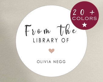 Pegatinas de biblioteca / Etiquetas personalizadas para libros / Nombre Ex Libris / Diseño moderno de ex libris (B293)