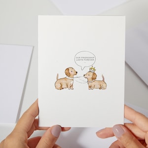 Freundschaft Bestie Karte | Hundeliebhaber Freundschaftskarte | Unsere Freundschaft hält für immer | Besondere Karte für Freund, Schwester | Bestie-Gruß (C155)