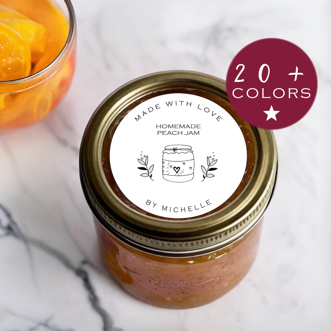 Personalized Canning Labels | Custom Jam Jar Stickers, Made With Love ...