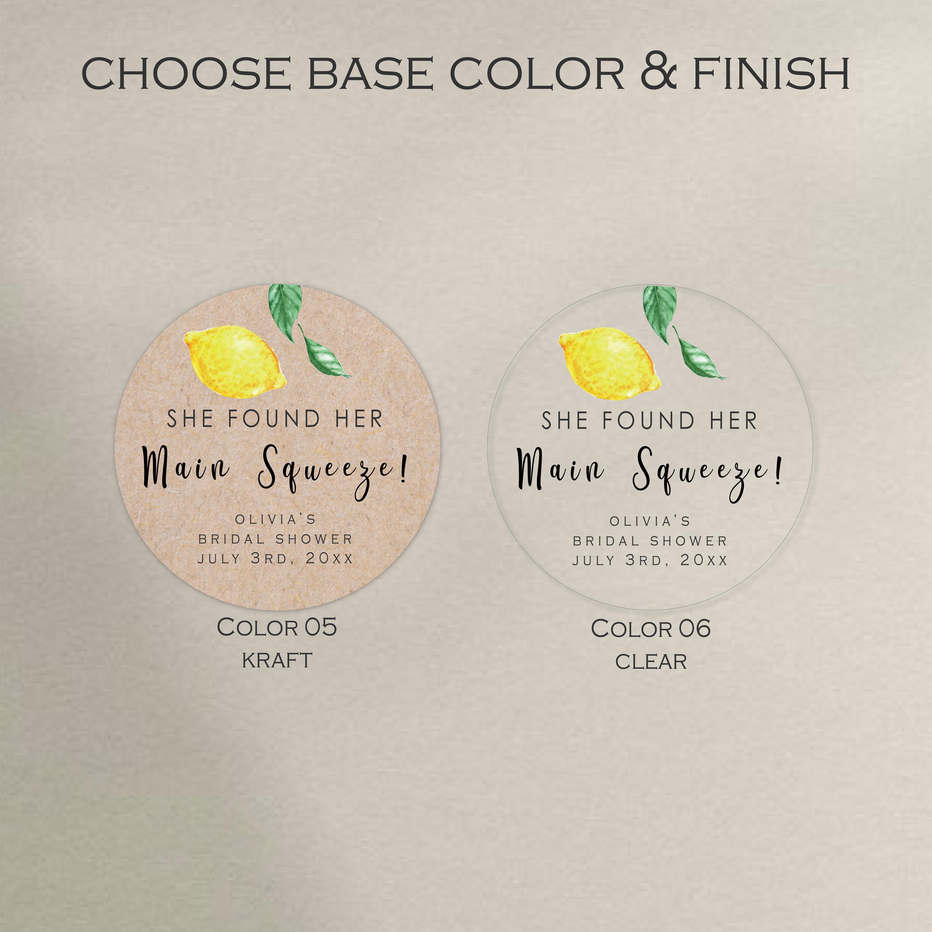 Lemon Bridal Shower Favor Stickers | She Found Her Main Squeeze ...