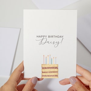 Carte d'anniversaire personnalisée | de gâteau d'anniversaire | Anniversaire d'un ami | Cadeau d'anniversaire personnalisé | Anniversaire du petit-fils | Cadeau joyeux anniversaire (C76)