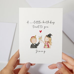 Carte de joyeux anniversaire | Un petit toast d'anniversaire pour vous | de voeux d'anniversaire personnalisée | Cadeau d'anniversaire petit ami petite amie (C137)