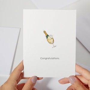 Carte de félicitations Champagne | Carte de fiançailles | Pop The Champagne | Nouvelle carte de travail collègue | Voiture neuve Maison neuve | Carte de fin d'études (C158)
