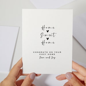 Félicitations pour votre nouvelle carte d'accueil | personnalisée Home Sweet Home | Félicitations pour une nouvelle maison, un premier chez-soi, un cadeau pour une nouvelle maison (C134)