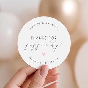 Baby Shower Stickers | Thanks For Popping By Stickers | Popcorn Favor Stickers | About to Pop Stickers Bridal Shower Sticker (B192)