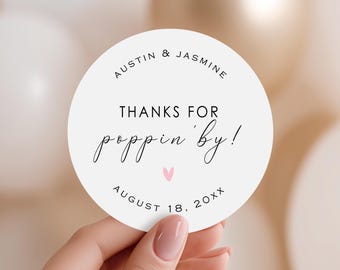 Pegatinas personalizadas de agradecimiento por su visita / Etiquetas para recuerdos de baby shower (B192)