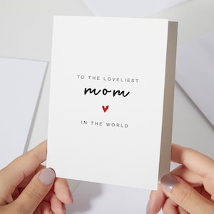 à la plus belle maman du monde | carte pour la fête des mères | carte pour maman | Cadeau d'anniversaire pour maman | Je t'aime maman | Cadeau d'anniversaire pour maman (C98)