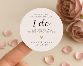 Personalized Wedding Toss Stickers | Confetti & Petal Send-Off Labels (B462)