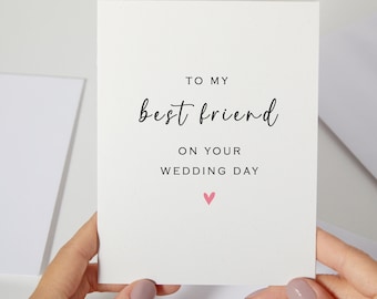 Best Friend Wedding Card | To My Best Friend Card | Bestie Wedding Day Maid Of Honour | Beautiful Bride Personalized Wedding Card (C121)