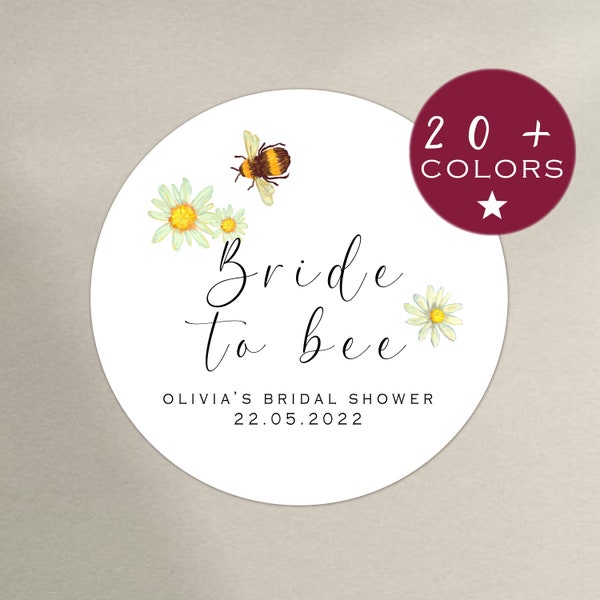 Botanical Garden Bride To Bee Stickers | Personalized Bridal shower favors | Daisy and Bee Honey Favor Labels | Bridal shower favor (B187)