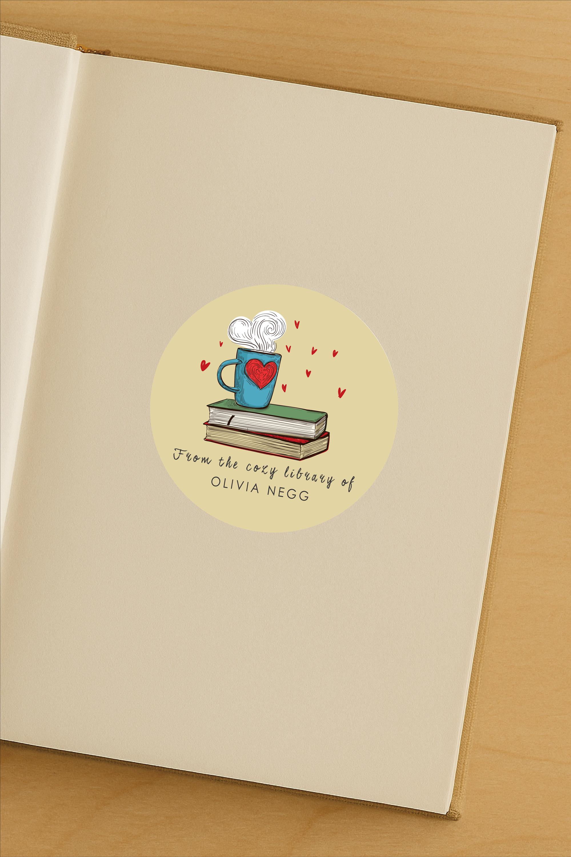 Custom Library Labels | Cozy Library Stickers | From the Library of ...
