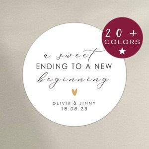 Wedding Favor Stickers | A Sweet Ending To A New Beginning Stickers | Custom Wedding Labels | Treat Labels | Custom Favor Stickers (B101)