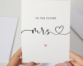 Vers la future carte de Mme | Carte nuptiale de douche | Future mariée carte de vœux | Belle carte de la jeune mariée | Carte de mariage personnalisée minimaliste pour elle (C116)