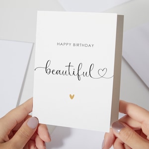 Belle carte de joyeux anniversaire | Carte d'anniversaire pour elle | Carte d'anniversaire petite amie | Carte d'anniversaire pour femme | Anniversaire de la meilleure amie | Minimaliste (C03)