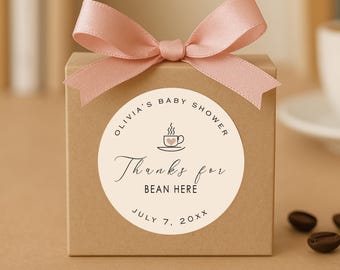 Gepersonaliseerde koffiebedanklabels - stickers babyshower (B240)