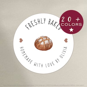 Custom Bakery Stickers | Small Business Bakery Stickers | Baked With Love Label | Bakery Round Stickers | Bakery Packaging (B09)