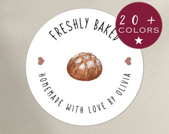 Custom Bakery Stickers | Small Business Bakery Stickers | Baked With Love Label | Bakery Round Stickers | Bakery Packaging (B09)