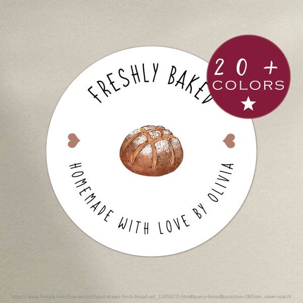 Custom Bakery Stickers | Small Business Bakery Stickers | Baked With Love Label | Bakery Round Stickers | Bakery Packaging (B09)