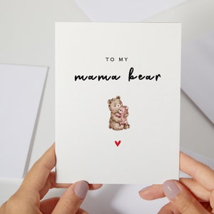 carte pour maman | à ma maman ours carte de vœux | carte pour la fête des mères | Cadeau d'anniversaire pour maman | Je t'aime maman | Cadeau d'anniversaire pour maman | Ours en peluche (C102)
