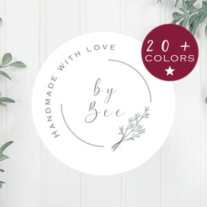 Handmade With Love Sticker | Made With Love Label | Small Business Labels | Etsy Shop Owner Shop Packaging | Tags For Handmade Items (B454)